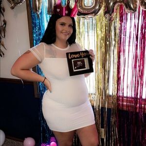 White baby shower dress